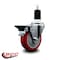 Service Caster 4'' Red Poly Swivel 1-1/2'' Expanding Stem Caster with Brake SCC-EX20S414-PPUB-RED-PLB-112 - alternate 4